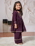 Girl's' Purple Kurta Set With Dupatta